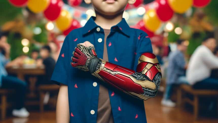 Prótese biónica do Homem de Ferro muda vida de menino de cinco anos