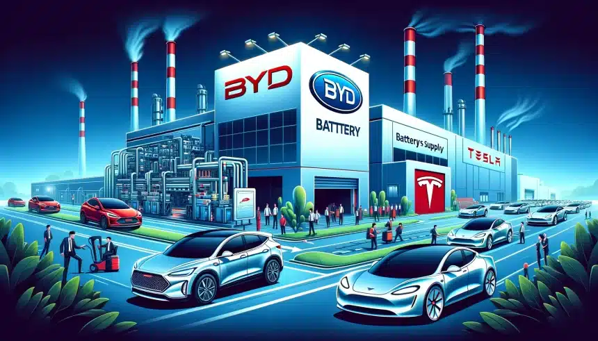 BYD anuncia que vai ampliar fornecimento de baterias para a Tesla