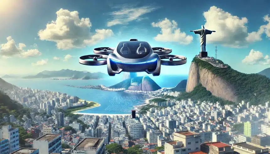 Carro voador sem piloto chega no Rio de Janeiro para testes
