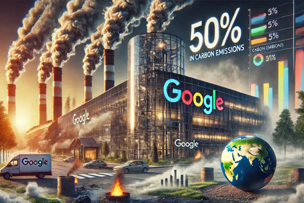 Aumento de 50% nas emissões de carbono do Google coloca meta climática em risco