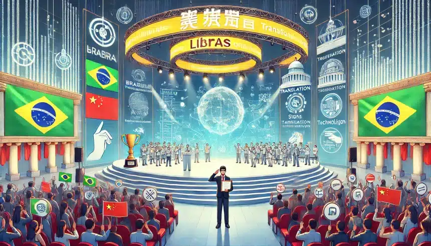 Brasileiro é premiado em competição de ciência e tecnologia na China com projeto de tradução de LIBRAS