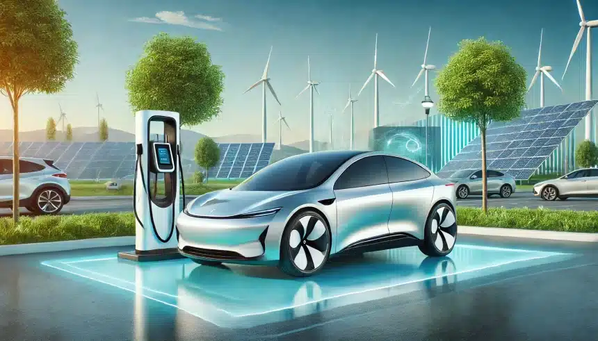 Carro elétrico em ascensão