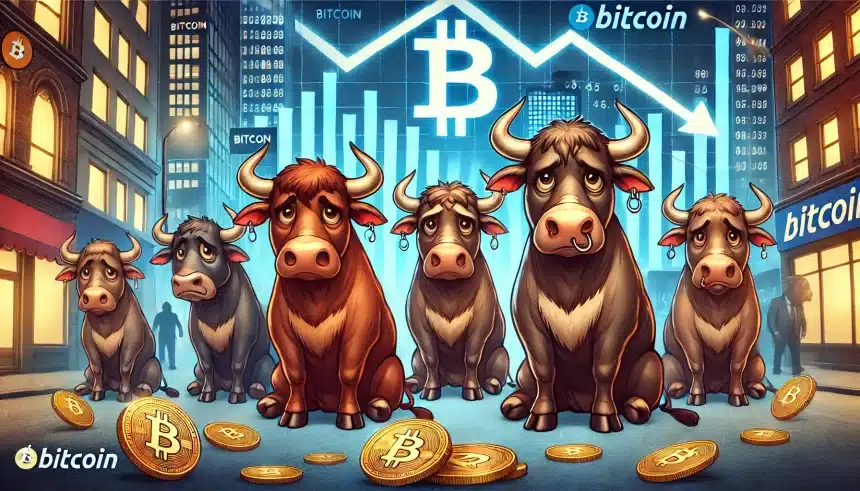 Touros tristes com a queda no preço do Bitcoin