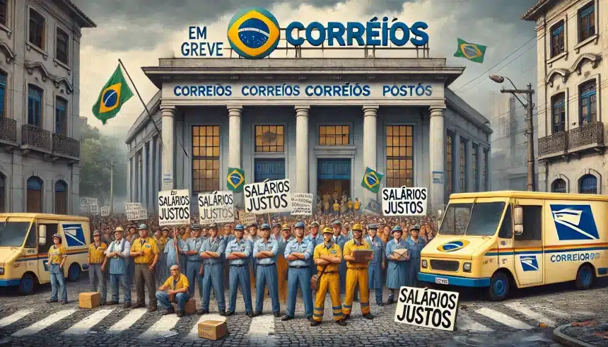 Correiros em greve no Brasil