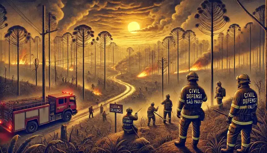 Defesa civil de SP em alerta: Risco imediato de incêndios florestais