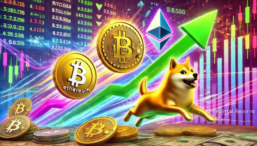 Bitcoin, Ethereum e Dogecoin recuperam perdas após anúncio da taxa de juros do Fed