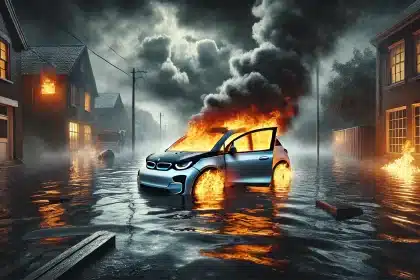 Carro elétrico não é seguro durante enchente