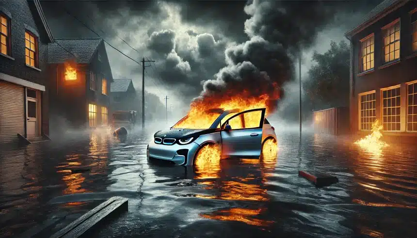 Carro elétrico não é seguro durante enchente