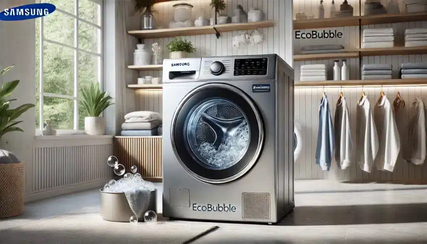 Lava e seca Samsung: Tecnologia Ecobubble para roupas impecáveis