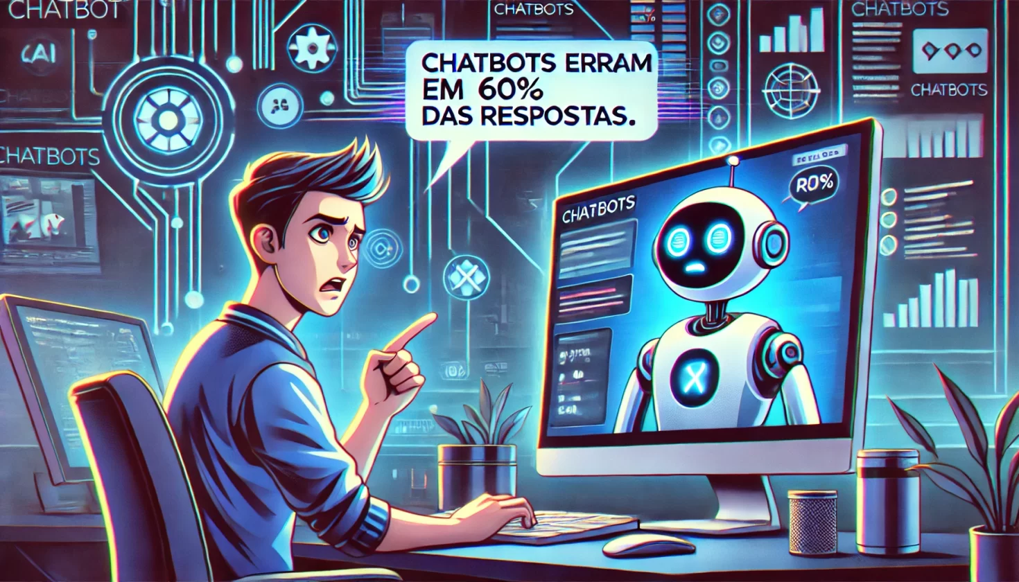 Pesquisa revela que chatbots erram em 60% das respostas