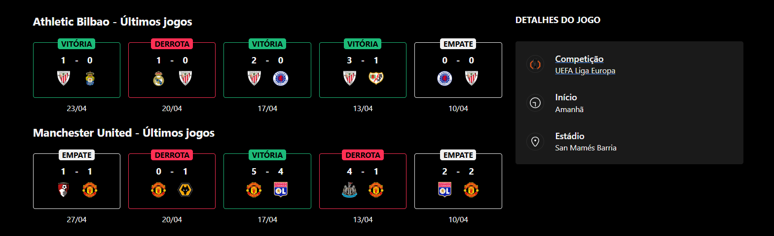 Athletic Bilbao x Manchester United