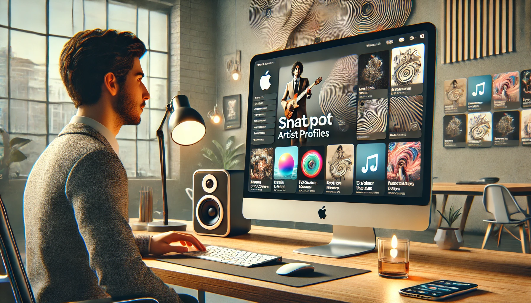 Snapshot: Apple apresenta site com perfis de artistas e links de conteúdo - Imagem: Dall-E