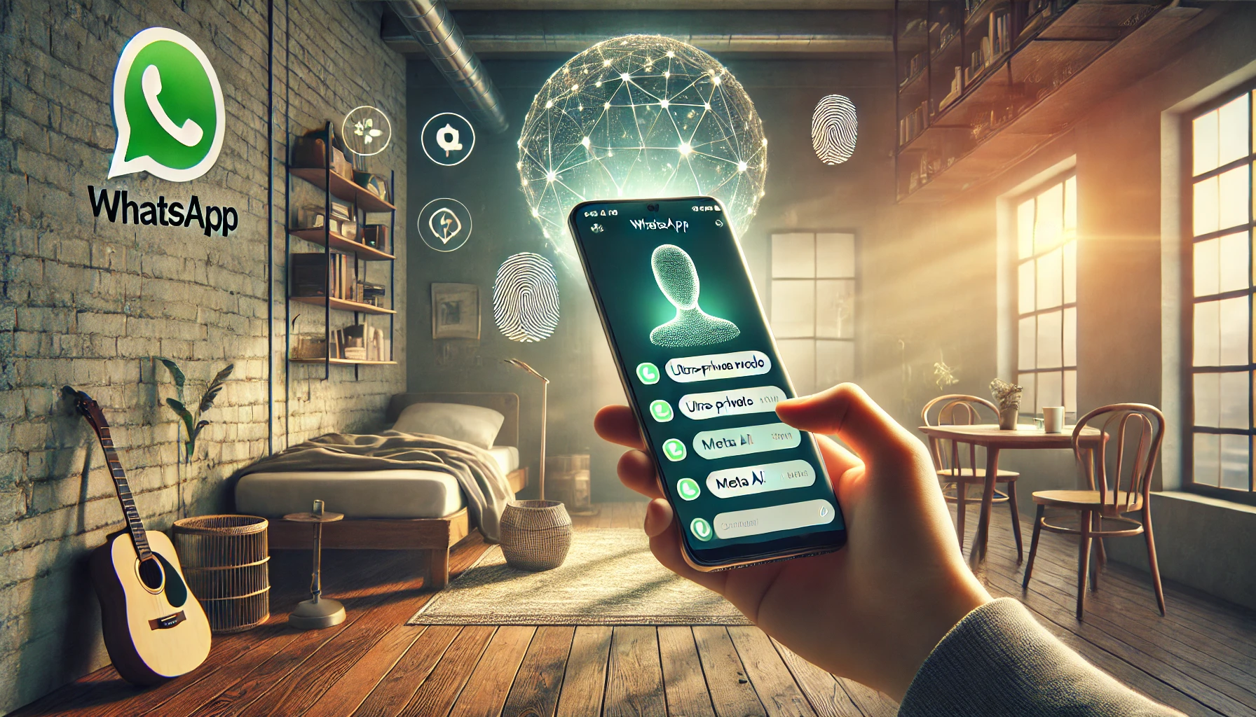 WhatsApp ganha modo ultra privado para conversar com Meta AI - Imagem: Dall-E
