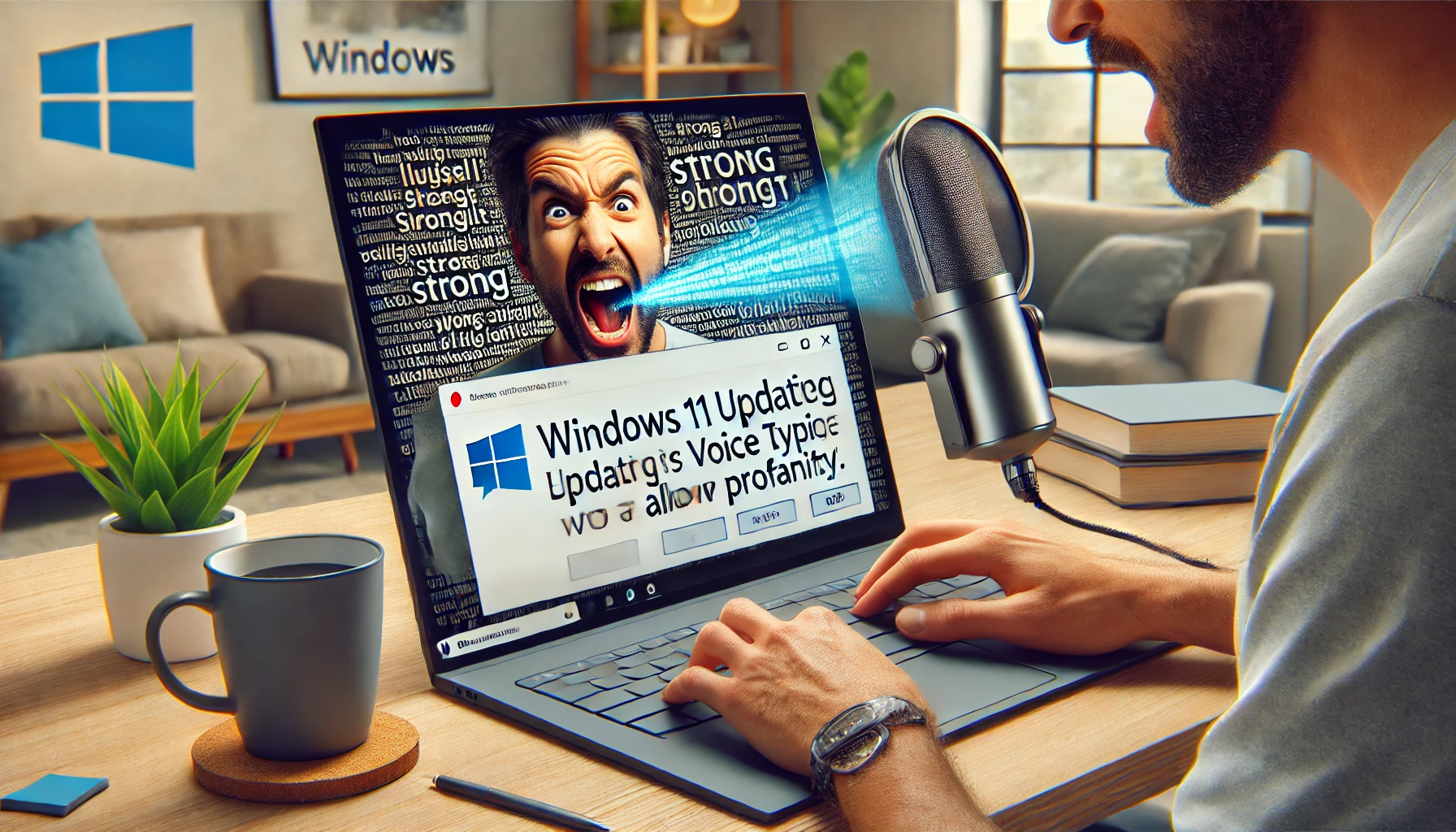 Xingar muito no Windows 11: Sistema operacional vai liberar palavrões na digitação por voz - Imagem: Dall-E