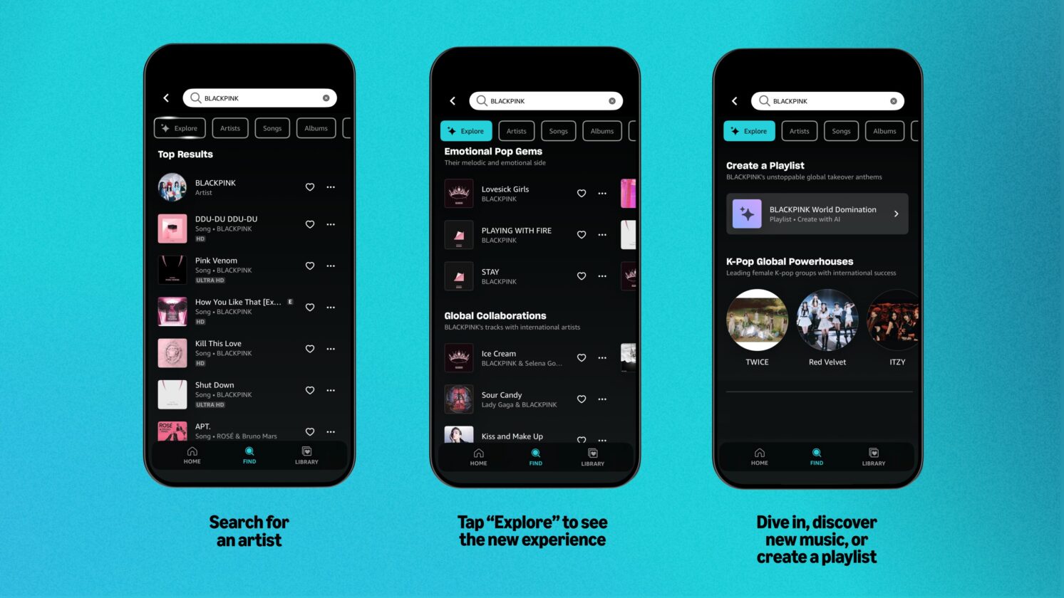 Amazon Music lança busca com IA e detalhes de artistas para aumentar engajamento - Imagem: Amazon (Divulgação)