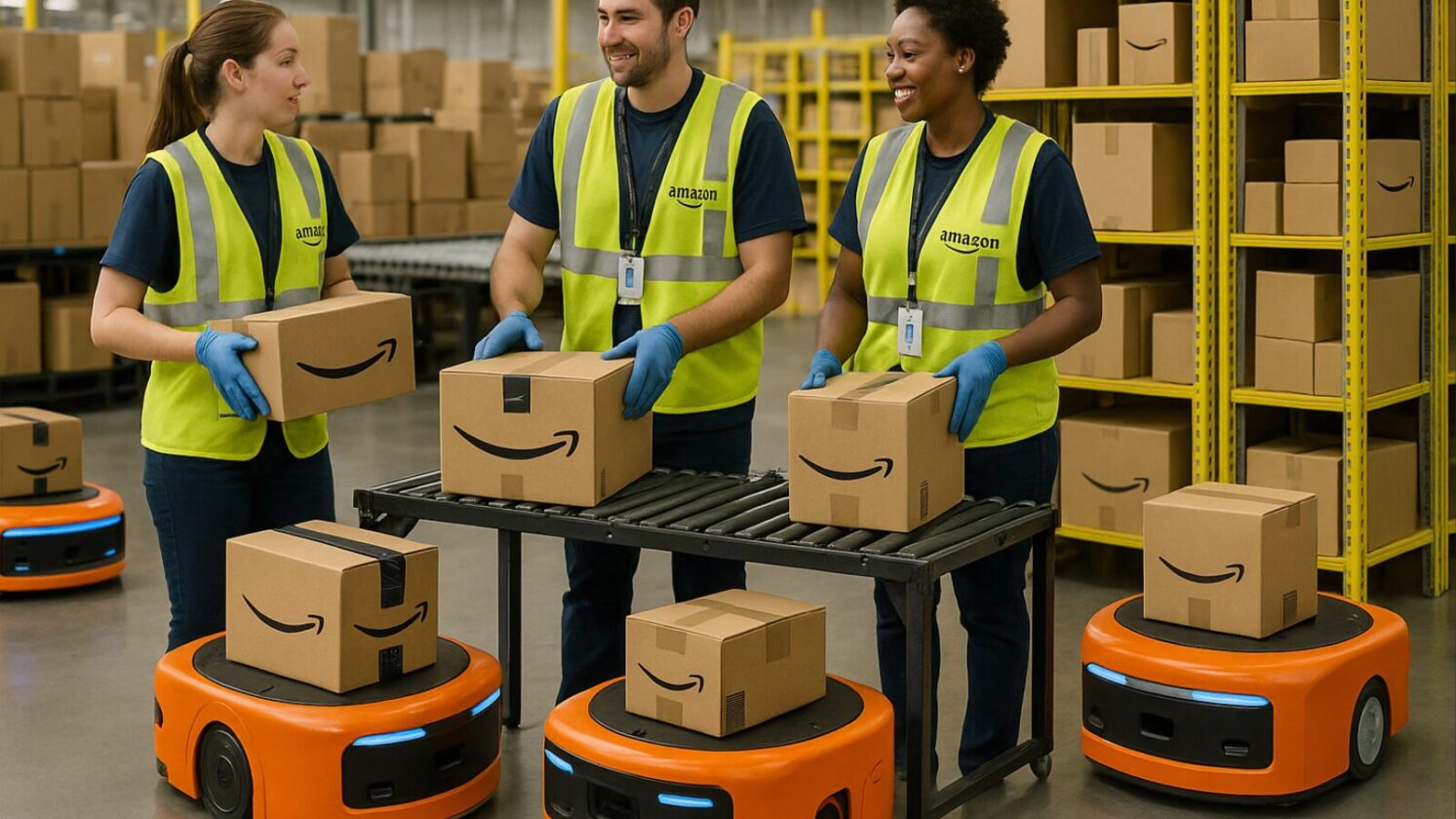 Amazon mostra como humanos e robôs vão trabalhar juntos