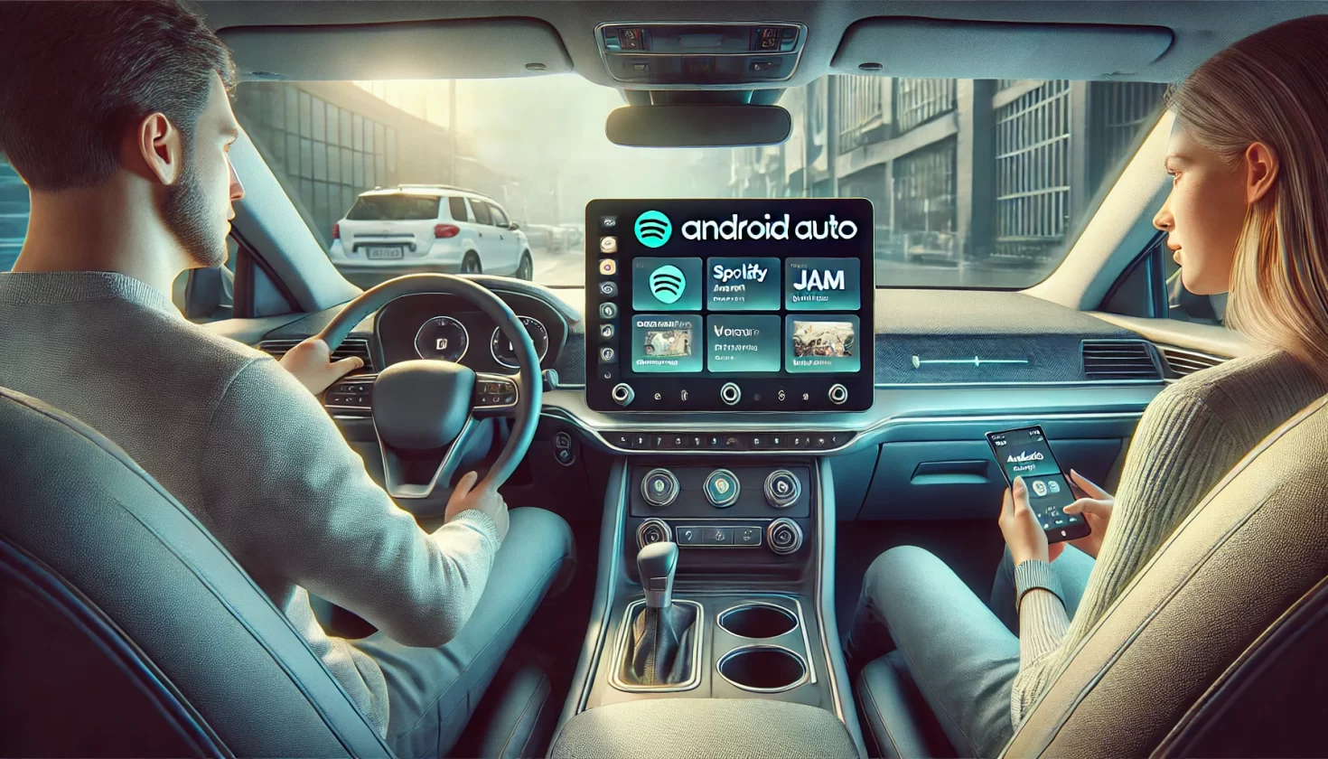 Android Auto ganha novos recursos: Spotify Jam, navegador e apps de vídeo - Imagem: Dall-E