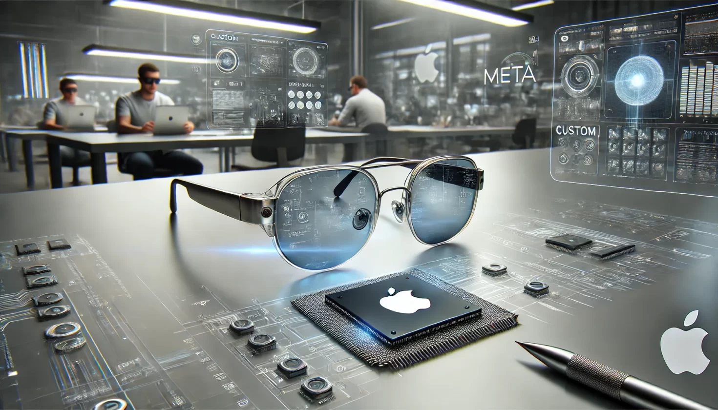 Apple desenvolve chip para óculos inteligentes e rivaliza com a Meta - Imagem: Dall-E