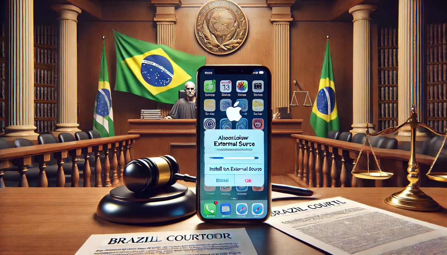 Apple enfrenta nova derrota judicial e terá que permitir sideload no Brasil - Imagem: Dall-E