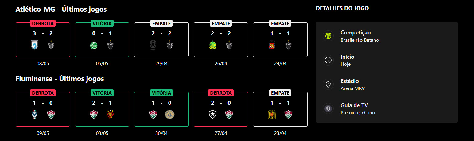 Atlético MG x Fluminense