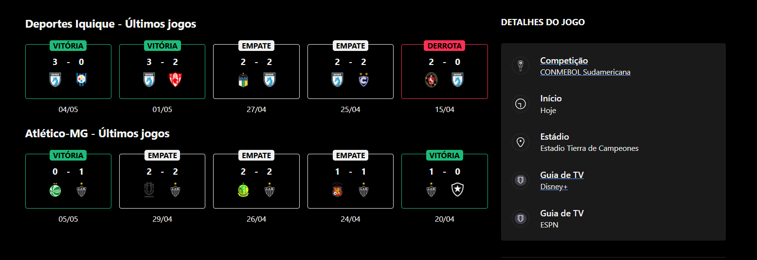 Deportes Iquique x Atlético-MG