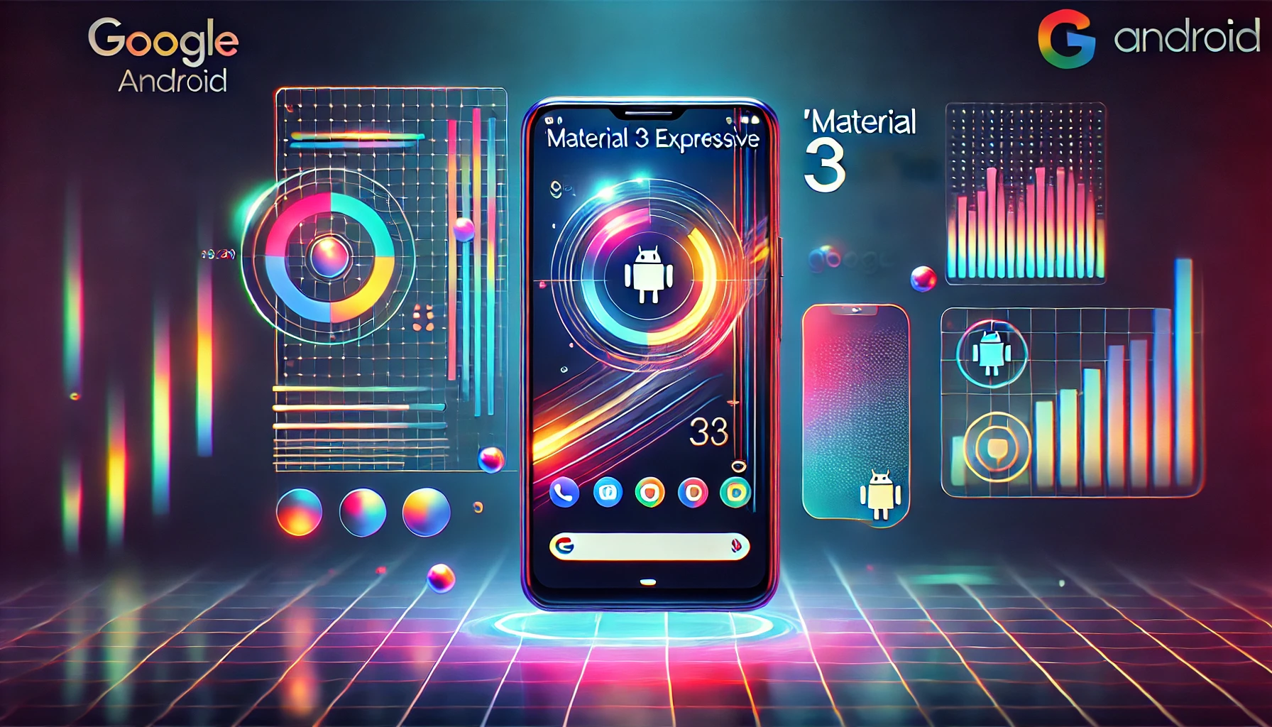 Google vaza Material 3 Expressive, nova interface do Android - Imagem: Dall-E