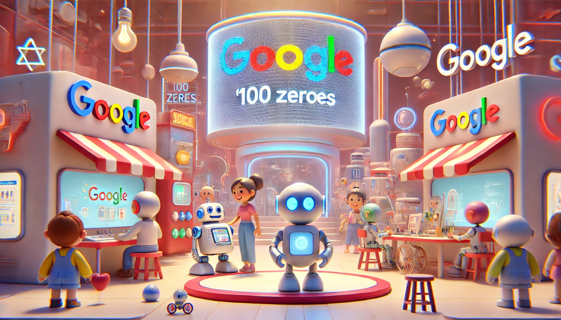 Google lança ‘100 Zeroes’, iniciativa para promover visão positiva da tecnologia - Imagem: Dall-E