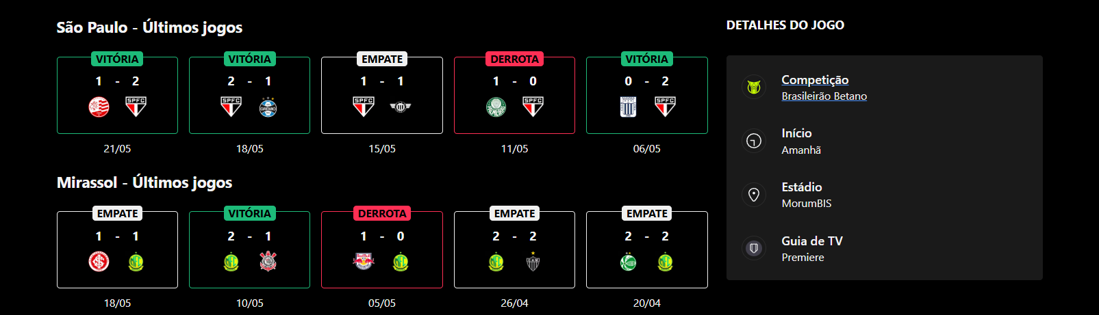 São Paulo x Mirassol