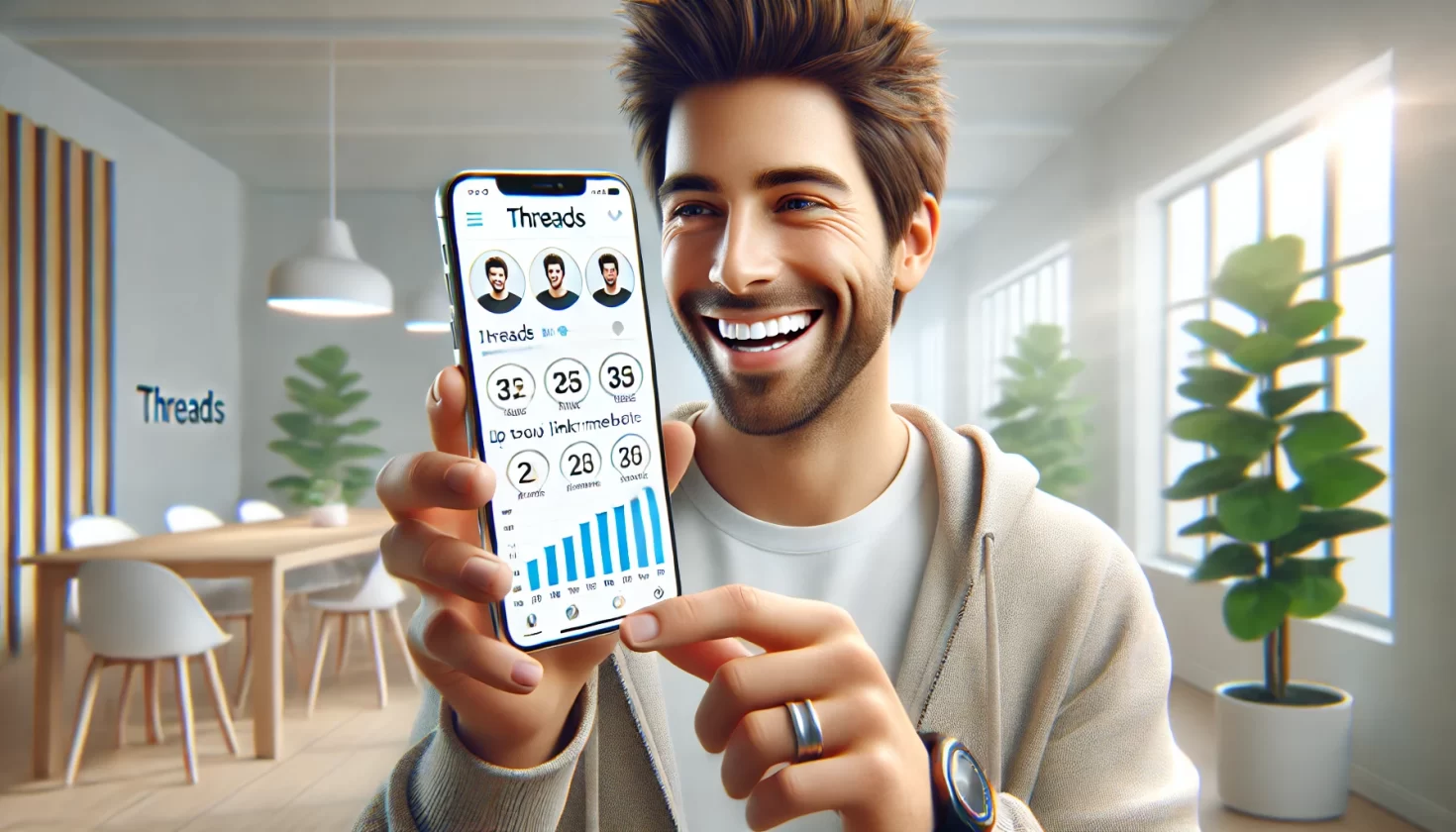 Threads agora permite até cinco links na bio e mostra desempenho - Imagem: Dall-E