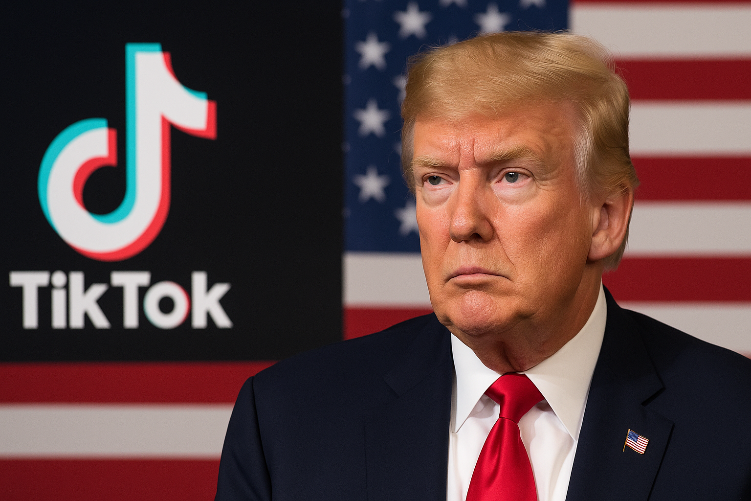Trump cogita nova extensão para venda do TikTok nos EUA - Imagem: ChatGTP