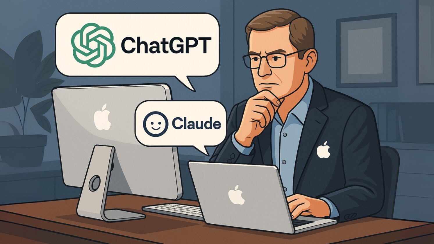 Apple testa IA da OpenAI e Anthropic para aprimorar a Siri - Imagem: ChatGPT