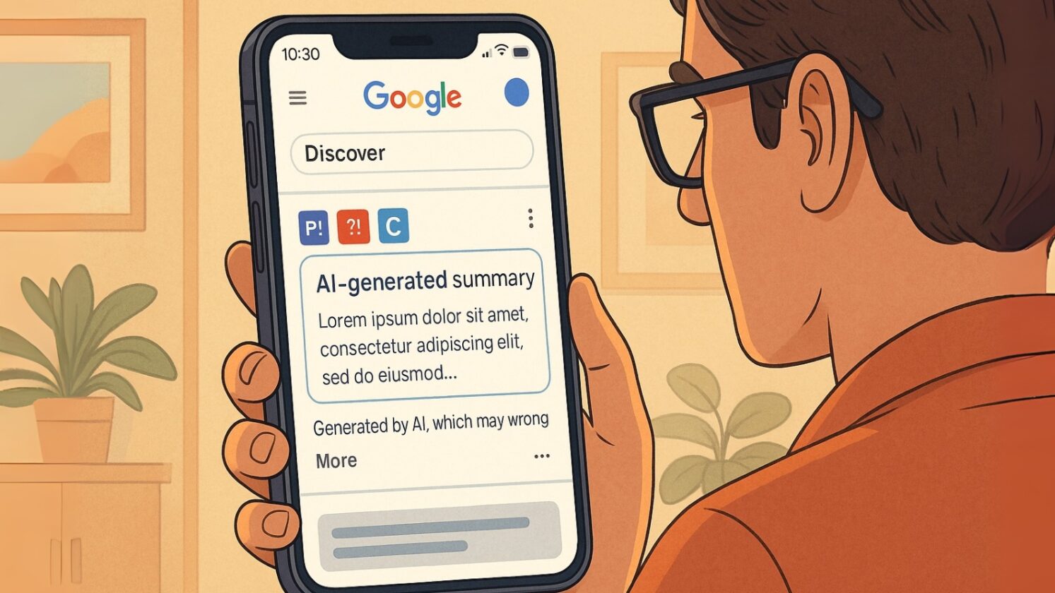 Google introduz resumos de IA no Discover e preocupa editores - Imagem: ChatGPT