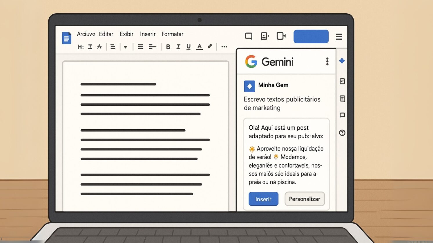 Google leva Gems, IA personalizada do Gemini, direto para o Gmail e Docs - Imagem: ChatGPT