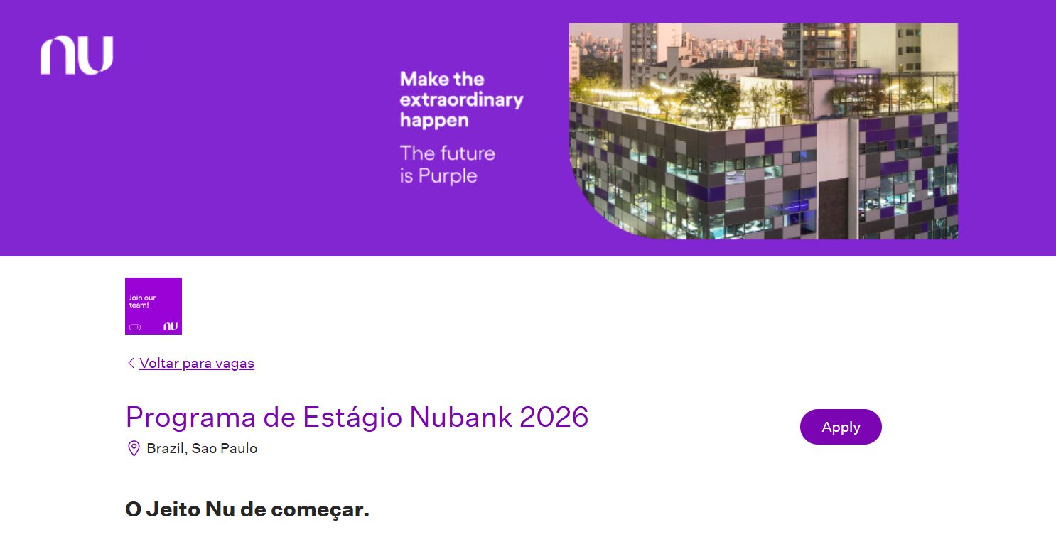 Nubank estágio