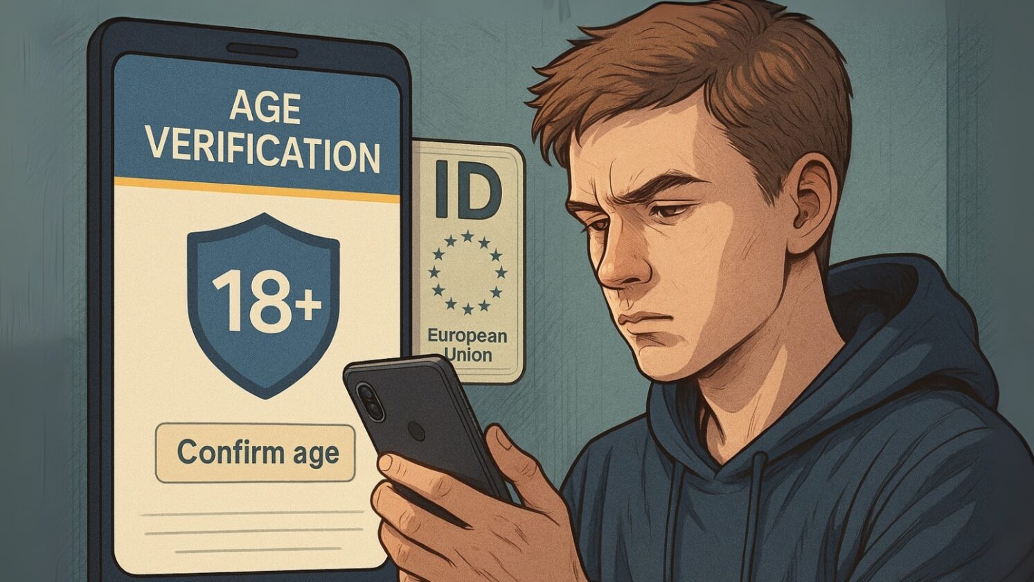 UE testa app de verificação de idade para proteger menores online - Imagem: ChatGPT