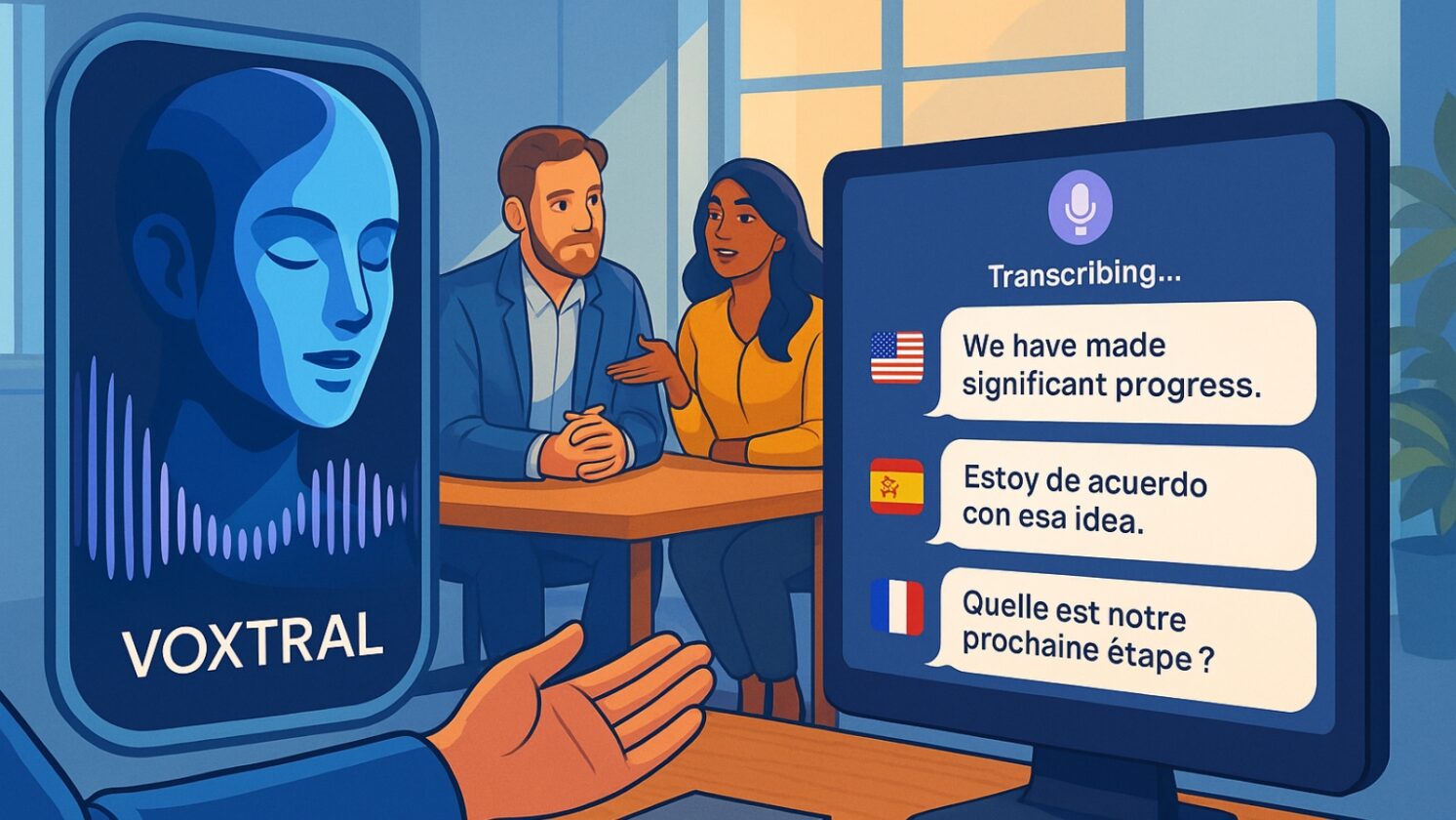 Voxtral é modelo de código aberto que promete revolucionar transcrições com IA - Imagem: ChatGPT