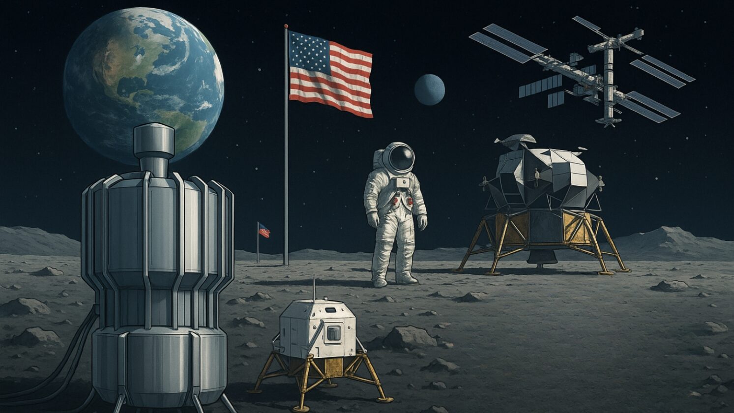 NASA quer construir reator nuclear na Lua até 2030 - Imagem: ChatGPT