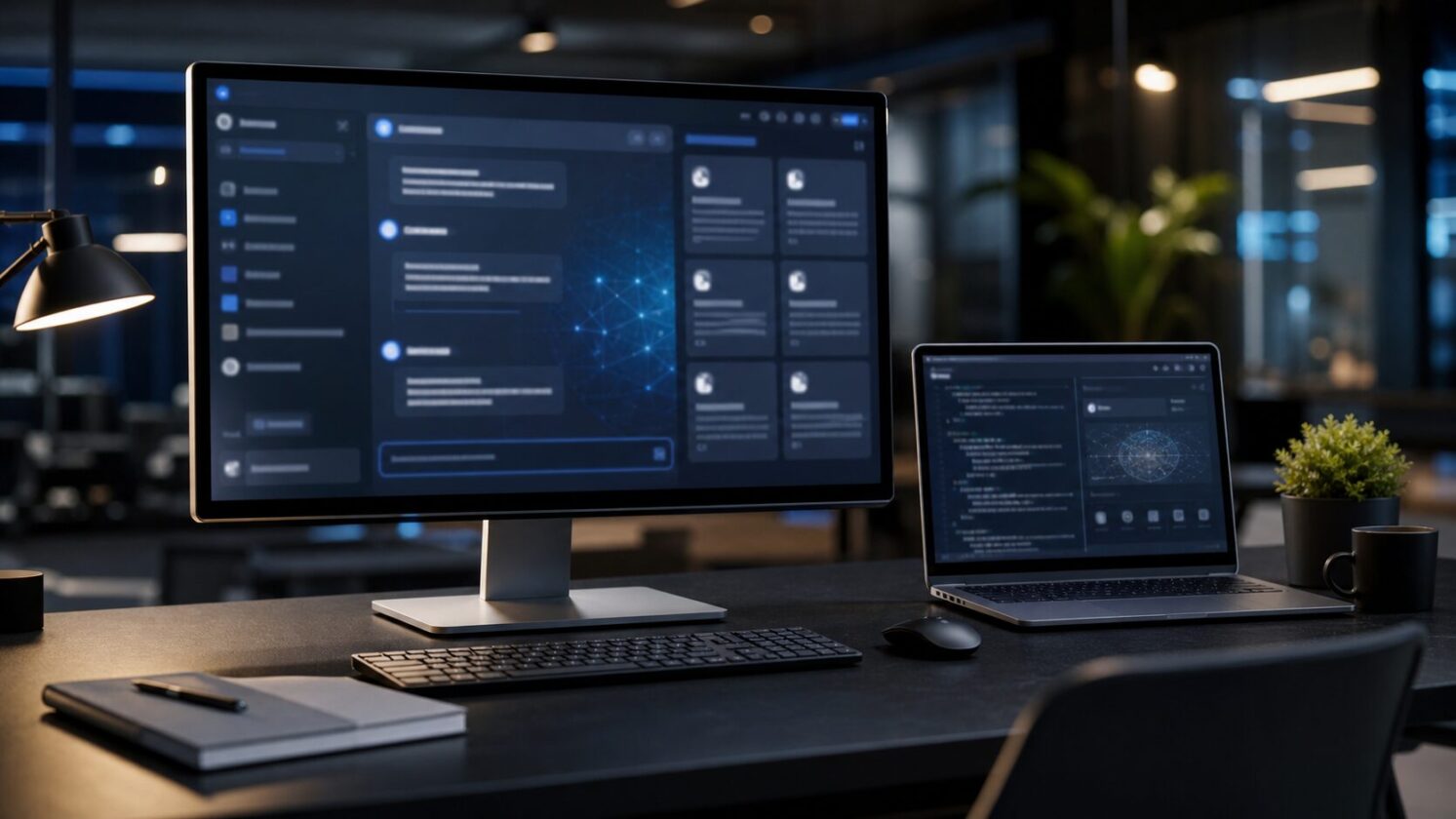 Imagem editorial gerada para a pauta: Anthropic destaca navegador integrado do Claude Code no desktop