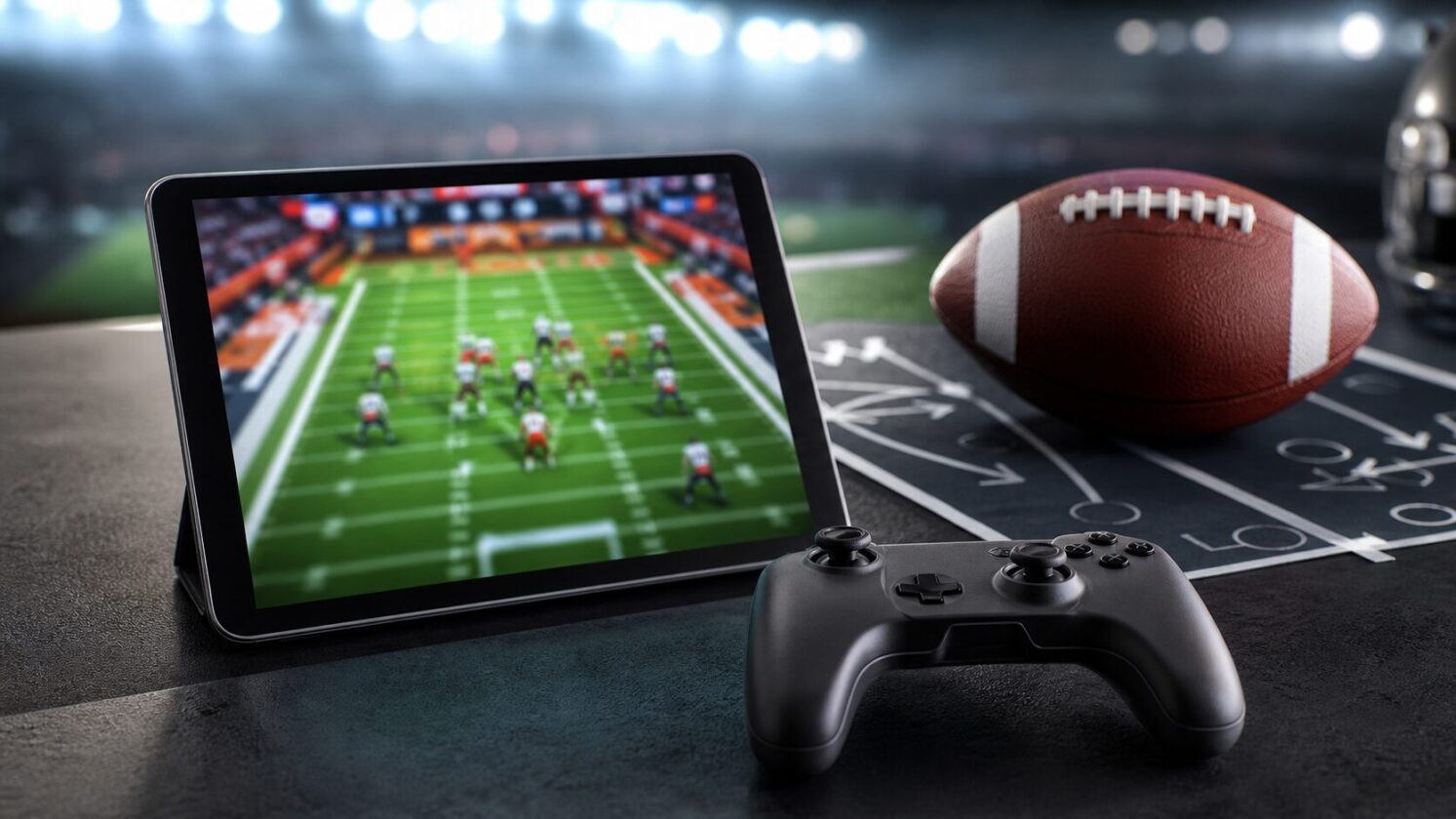 Imagem editorial gerada para a pauta: Apple Arcade receberá Madden NFL 27 Arcade Edition em 6 de agosto