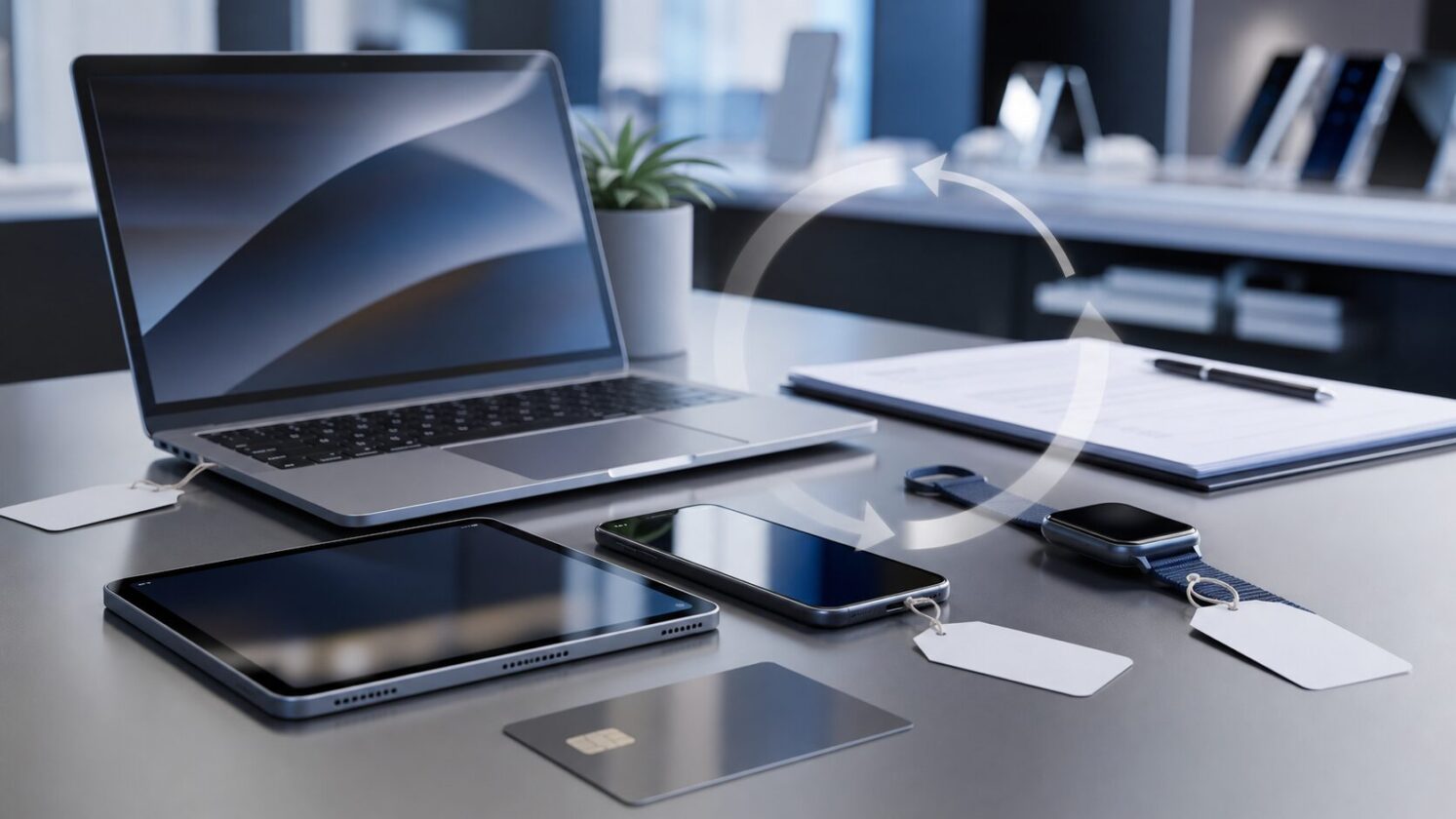 Imagem editorial para a matéria: Apple lança programa de leasing para iPhone, Mac, iPad e Apple Watch nos EUA