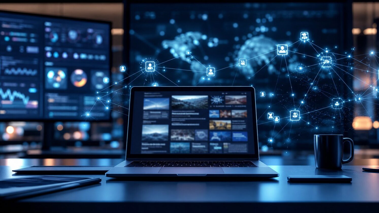Imagem editorial para a matéria: Bluesky amplia assistente Attie para pesquisar notícias e tendências no AT Protocol