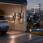 Imagem editorial para a matéria: Carros elétricos podem devolver energia à rede e ajudar a reduzir a pressão no sistema