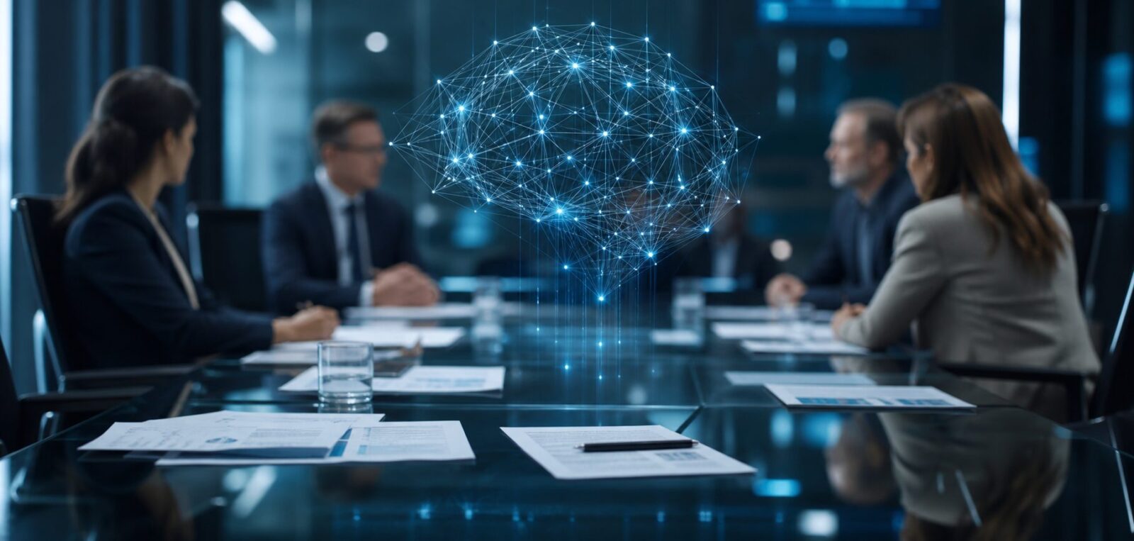 Imagem editorial gerada para a pauta: CEO da DeepMind defende órgão independente para padronizar IA de fronteira