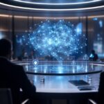 Imagem editorial gerada para a pauta: Chefe do Google DeepMind defende órgão global para vigiar riscos de IA avançada