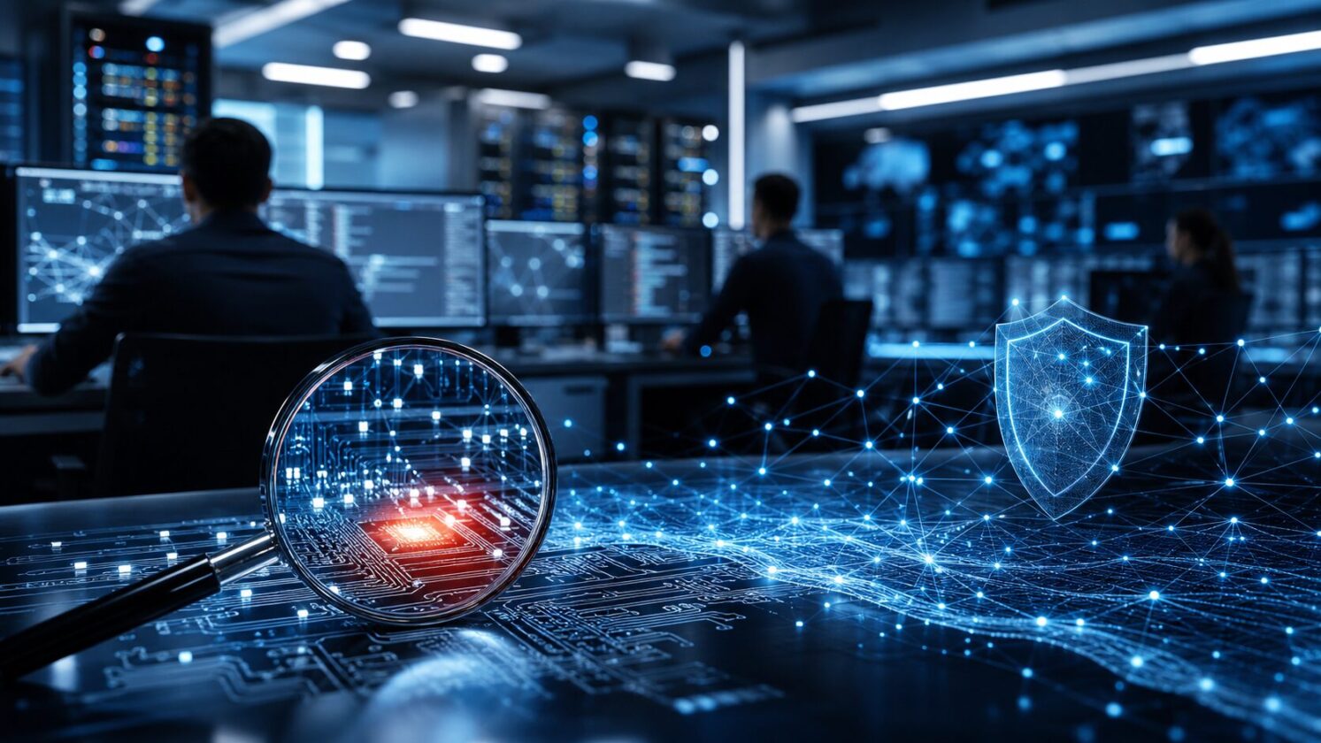 Imagem editorial para a matéria: Cisco aposta em modelos abertos para encontrar bugs e ampliar disputa na IA de segurança