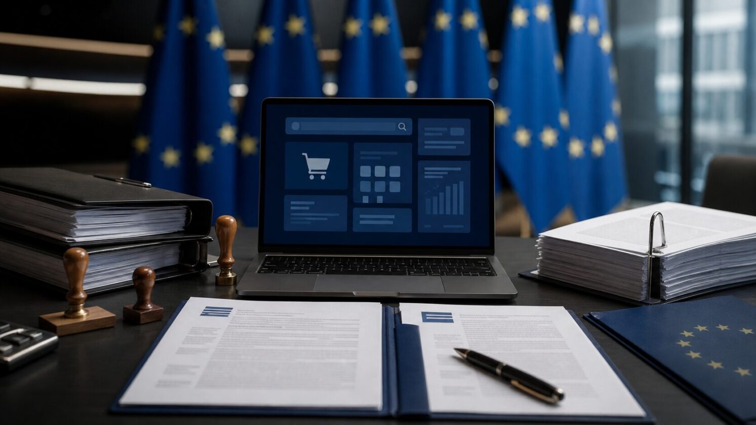 Imagem editorial para a matéria: Comissão Europeia decide contra Google por práticas na Busca e no Google Play sob o DMA