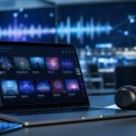 Imagem editorial para a matéria: Deezer diz que músicas geradas por IA já passam de 50% dos uploads diários