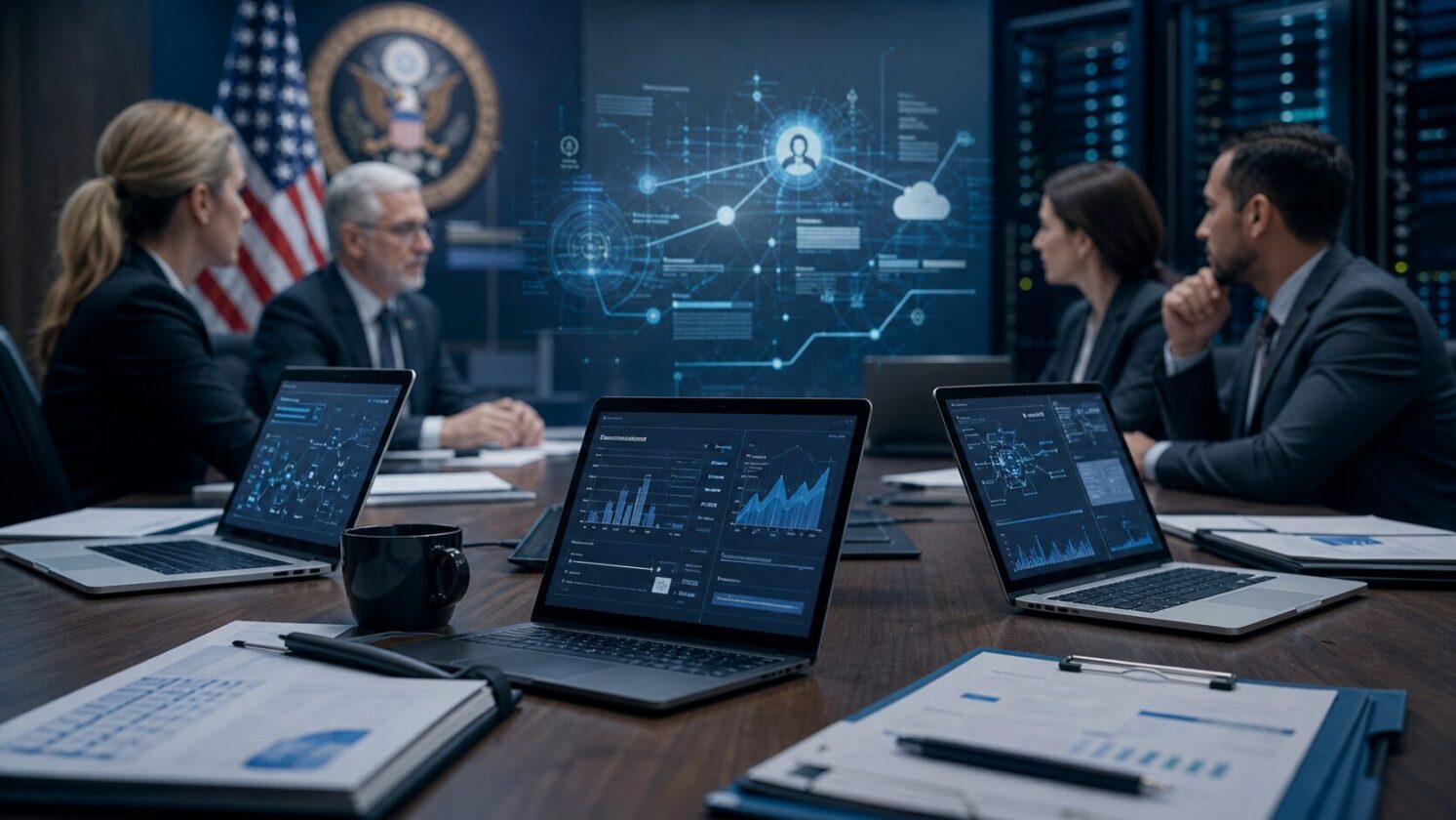 Imagem editorial para a matéria: Departamento de Veteranos dos EUA fecha contrato de US$ 1,6 bilhão com a Salesforce para agentes de IA