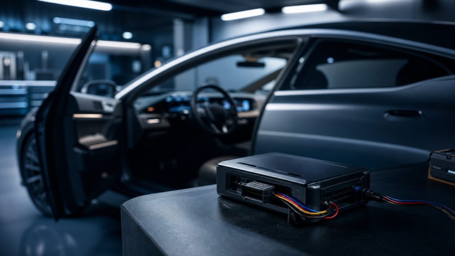 Imagem editorial para a matéria: Dispositivo instalado por concessionárias nos EUA expõe carros a desbloqueio e paralisação remotos