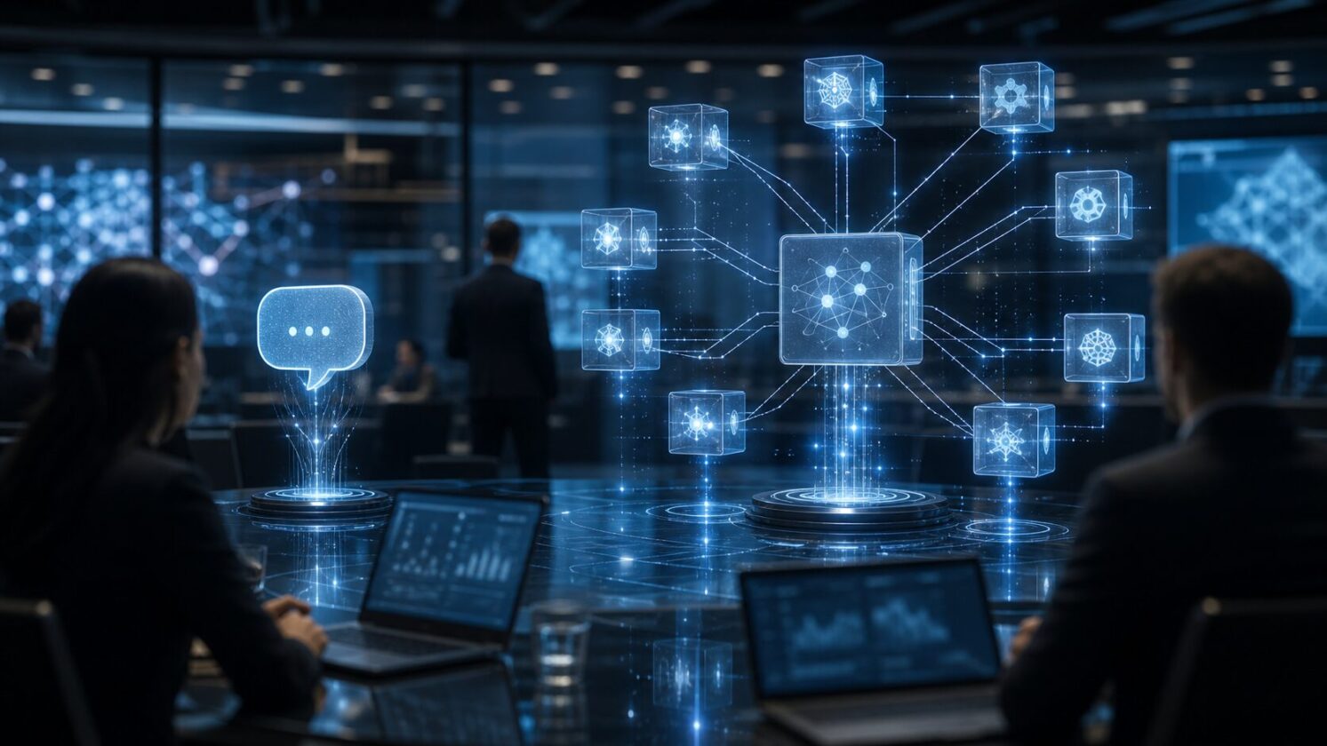 Imagem editorial para a matéria: Empresas ainda confundem chatbots com agentes de IA, aponta estudo com 101 companhias